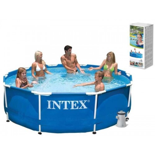 Intex Басейн каркасний об'єм: 4485л, розмір:305х76см, фільтр-насос 1250л/год, мережа 220-240В, вік 6+ років (Intex)