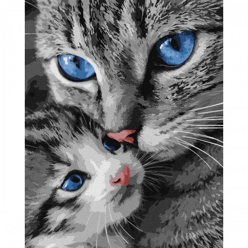 Картина по номерам "Мурчащая мама" 40х50см (Ідейка)