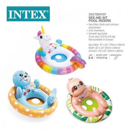 Intex Дитячий надувний пліт-райдер 3 види, розміром 71х76х58см, від 3 до 4 років ВИДАЄТЬСЯ МІКС ВИДІВ (Intex)