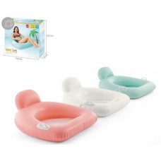 Intex Надувной плотик-кресло 3 цвета, размер 114x107 см, в коробке. ВЫДАЕТСЯ МИКС