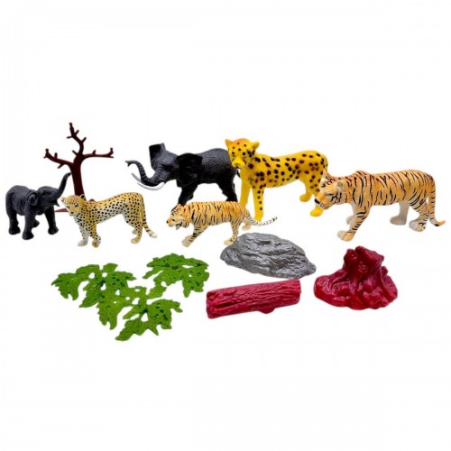 Набор животных "Дикие животные" (фигурок, декорации, средняя длина 11 см, в пакете) (MiC)