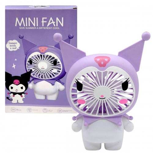Вентилятор "MINI FAN", встроенный аккумулятор, USB Type-C, в коробке (KUROMI) (MiC)
