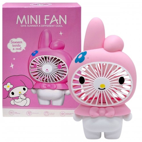 Вентилятор "MINI FAN", встроенный аккумулятор, USB Type-C, в коробке (MY MELODY) (MiC)