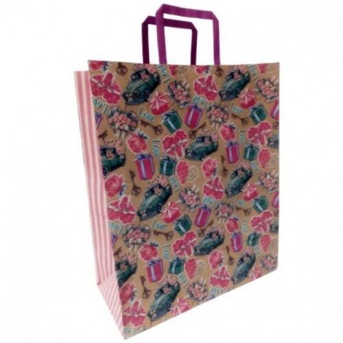 Пакет бумажный с ручками бурый (5 шт в упаковке) 32х15х38 см (Bourgeois)