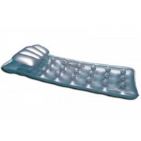 Пляжний надувний матрац з подушкою (сріблястий)