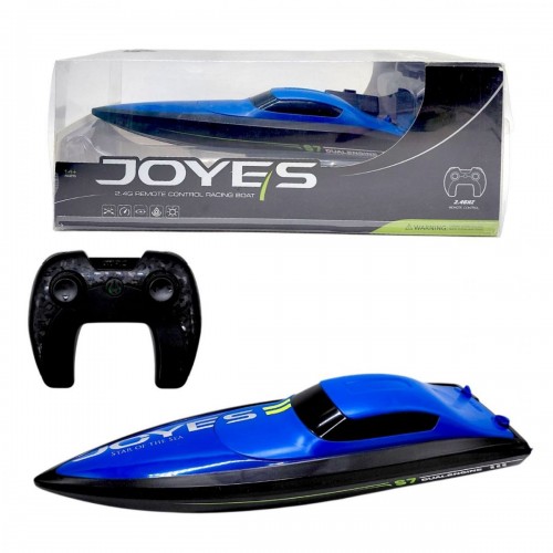 Катер на радіокеруванні 31 см, підсвічування, підставка, акумулятор 3.7 V, пульт керування 2.4 GHz, в коробці (СИНІЙ) (MiC)