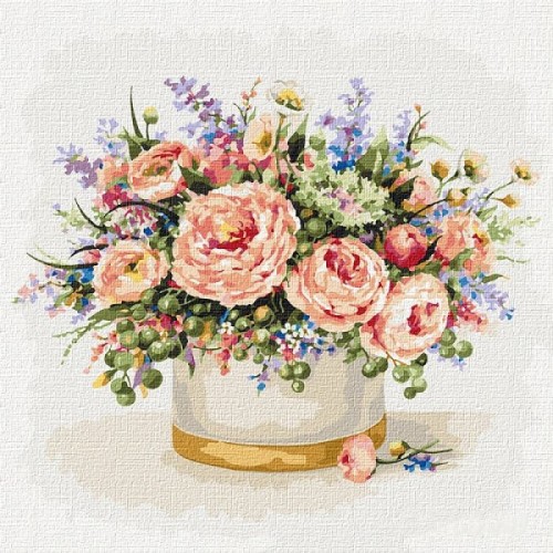 Картина по номерам "Нежные розы" ★★★★ (Ідейка)