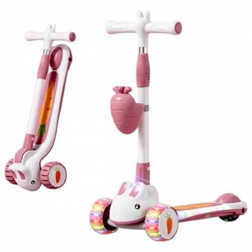 Самокат триколісний "Skyper" (колеса PU 125х40мм зі світлом, озвучування та підсвічування платформи, кермо складне, кошик) (Skyper)