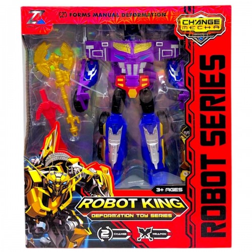 Трансформер, кінцівки обертаються, зброя, пластикові колеса, в коробці (ФІОЛЕТОВИЙ) (MiC)