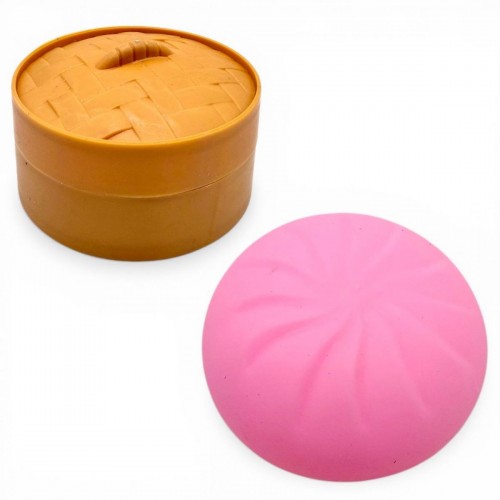 Антистрес (сквіш) "Dumpling", пельмень,10 см (рожевий) (MiC)