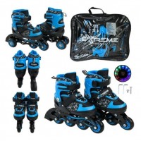 Роликові ковзани, розмір S (30-33) колеса PU 1 світло (у сумці 38*7*31 см)