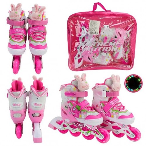 Роликовi ковзани, розмір M (34-37) колеса PU 1 світло (сумка 40*8*33 см) (MiC)