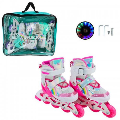 Роликові ковзани розмір M (34-37) колеса PU 1 світло (РОЖЕВІ) (MiC)