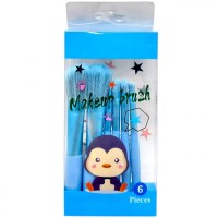 Набір пензликів для макіяжу та аквагриму (БЛАКИТНИЙ)