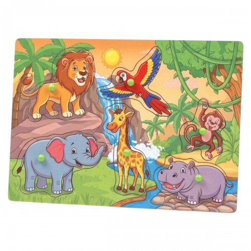 Пазл-вкладиш "САФАРІ" (деревʼяний, 6 елементів) (Enotik)