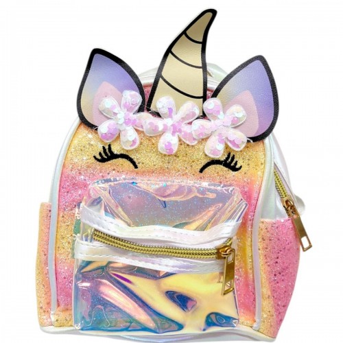 Рюкзак дитячий "Єдиноріжка" 18х15х8 см (БІЛИЙ) (MiC)