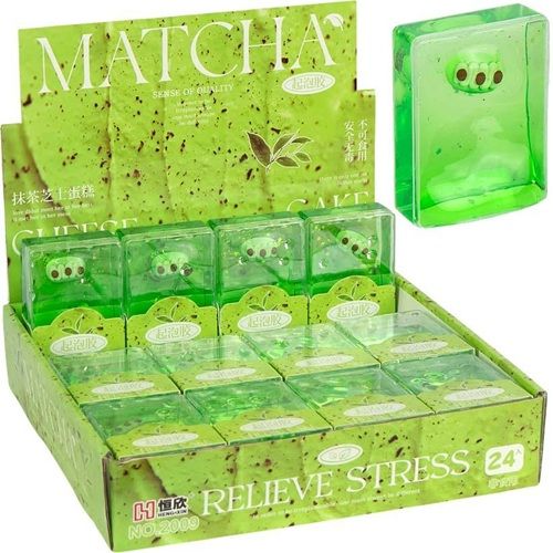 Игрушка-антистресс слайм в кубике "Matcha" (салатовый) (MiC)