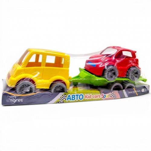 Набір авто Kid cars Sport (автобус жовтий + машинка червона) (TIGRES)