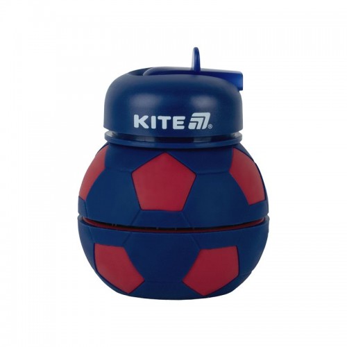Силіконова пляшка для води, 550 мл, червоно-синя (Kite)