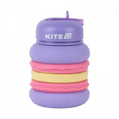 Силіконова пляшка для води, 600 мл, фіолетова (Kite)