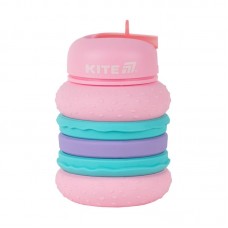 Силіконова пляшка для води, 600 мл, рожева