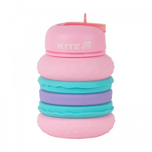 Силіконова пляшка для води, 600 мл, рожева (Kite)