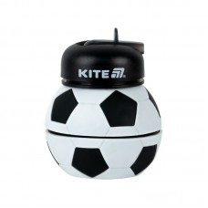 Силіконова пляшка для води, 550 мл, чорно-біла