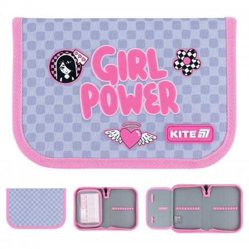 Пенал Kite 1 отд., 1 отв., без наполнения 621 Girl's Power (Kite)