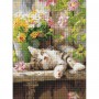 Алмазна мозаїка "Муркотливий сон" 30х40 см (Ідейка)