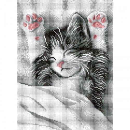 Алмазна мозаїка "Муркотливий ранок" 30х40см (Ідейка)