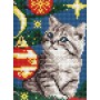 Алмазная мозаика без подрамника - Котенок под елкой ©art_selena_ua (Ideyka)
