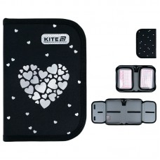 Пенал Kite 1 отд., 2 отв., без наполнения 622 Black&Silver