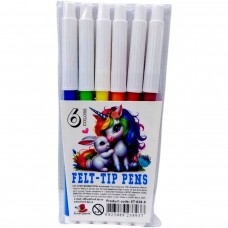 Фломастери, 13,8*0,85см, 6шт (6 кольорів)у ПВХ-пакеті,XT-828-6