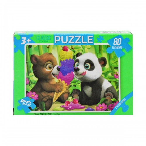 Пазлы Сказка, 80 панда+мишка (Dankotoys)