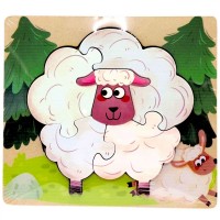 Деревянная игрушка пазлы-вкладки 