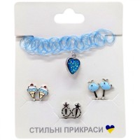 Набор аксессуаров для девочек, серьги пакет (ГОЛУБОЙ)