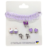 Набор аксессуаров для девочек, серьги пакет (фиолетовый)