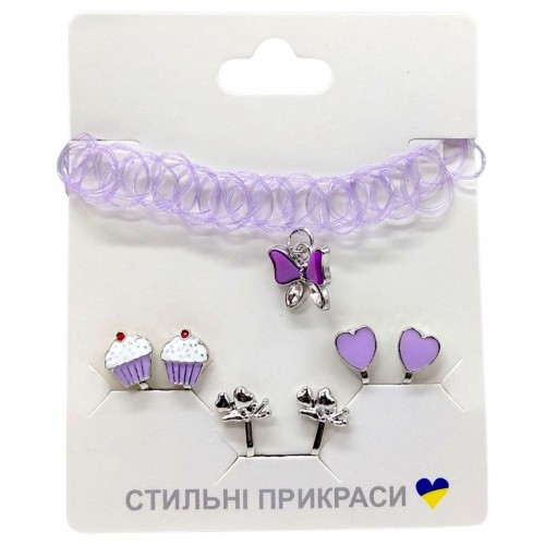 Набор аксессуаров для девочек, серьги пакет (фиолетовый) (MiC)