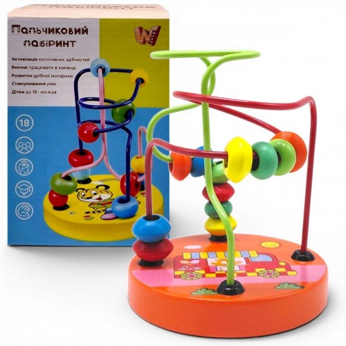 Пальчиковый лабиринт WToys, деревянный, в коробке (Оранжевый) (MiC)
