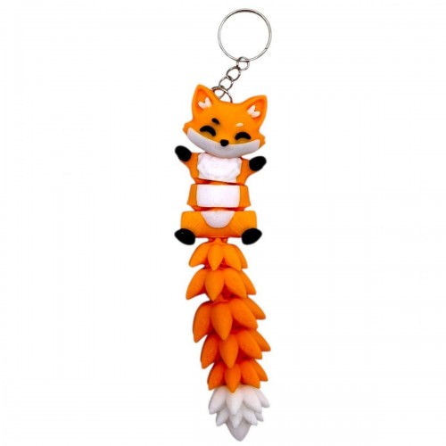 3D Брелоки FLEXI FOX LONG TAIL/ ЛИСИЧКА ХВОСТИК KEYCHAIN, 3D друк (OYTOY)
