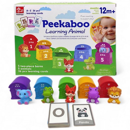 Логическая игра "Peekaboo. Домики с животными", вид 2 (SunQ toys)