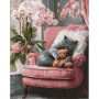 Алмазная мозаика "Морчащий котик" 40х50см (Ідейка)