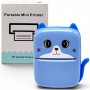 Принтер, Bluetooth, вбудований акумулятор, type-C, чорно-білий друк, додаток, 1 рулон термопаперу, в коробці (БЛАКИТНИЙ) (MiC)