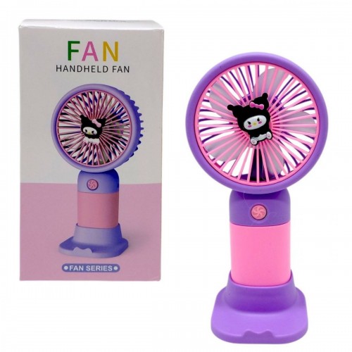 Вентилятор "Sanrio" Kuromi / Куромі, Аніме / Anime акумулятор: 14.2V, USB, легкий корпус, низький шум, підставка, в коробці (Фіолетовий) (MiC)