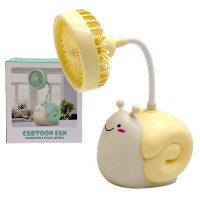 Вентилятор “Равлик”, вбудований акумулятор, USB кабель, в коробці (ЖОВТИЙ)