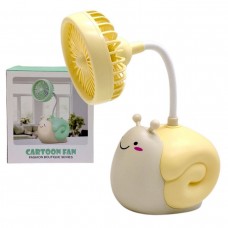 Вентилятор “Равлик”, вбудований акумулятор, USB кабель, в коробці (ЖОВТИЙ)