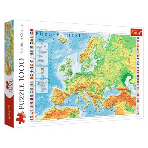 Пазлы "Карта Европы", 1000 элементов (Trefl)