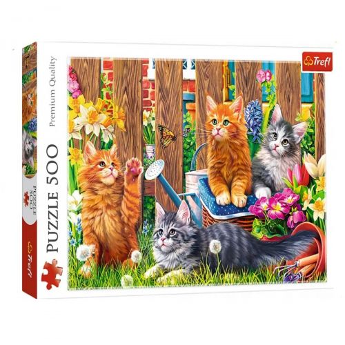 Пазлы "Котики в саду", 500 элементов (Trefl)