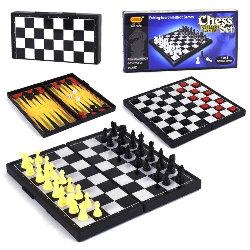 Набор 3 в 1 (шашки, шахматы и нарды) (CHEN LE)