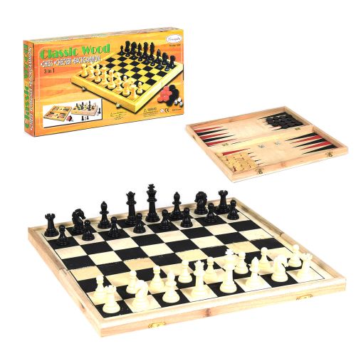 Шахматы деревянные 3 в 1 (Liangda)